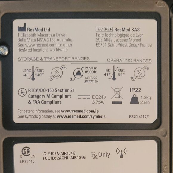 ResMed Air sense 10 Auto set with Accessories and 9881 Run Hours - Picture 6 of 16